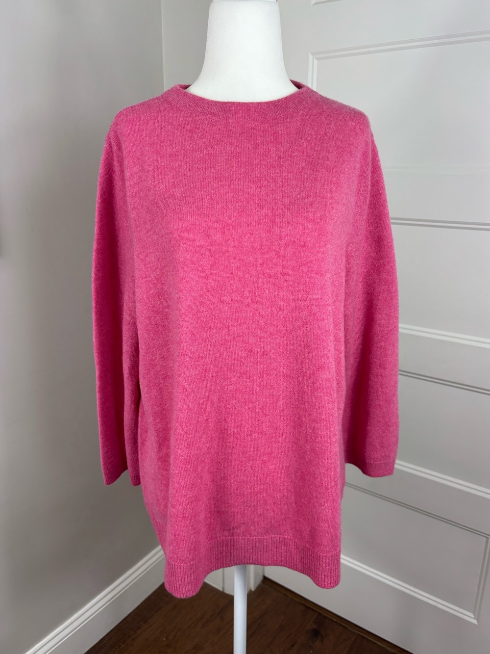 Talbots Pink Cashmere 3/4 Sleeve Sweater Size XL